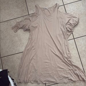 Women's Tan Cold Shoulder dress